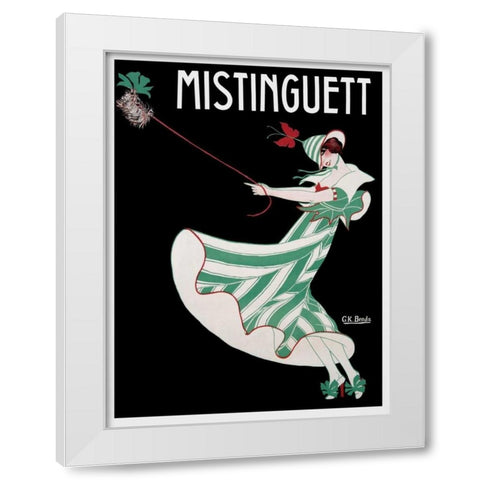Mistinguett White Modern Wood Framed Art Print by Benda, G.K.