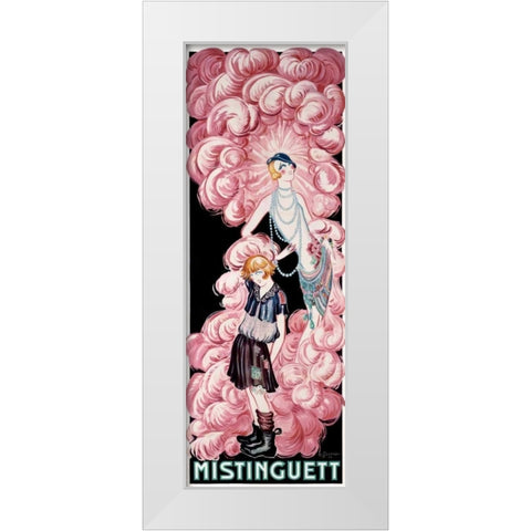 Mistinguett White Modern Wood Framed Art Print by Gesmar, Charles