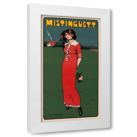 Mistinguett White Modern Wood Framed Art Print by Losques, Daniel De
