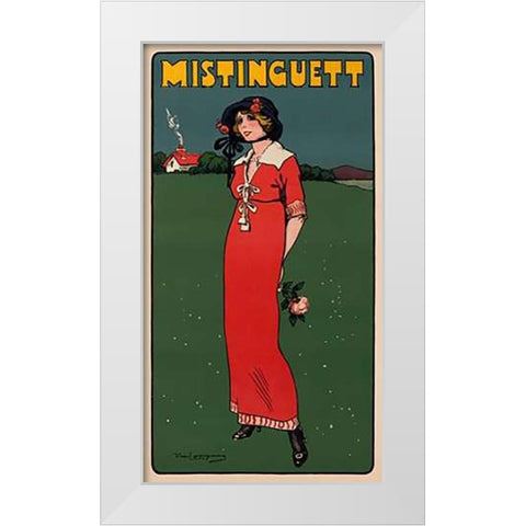 Mistinguett White Modern Wood Framed Art Print by Losques, Daniel De