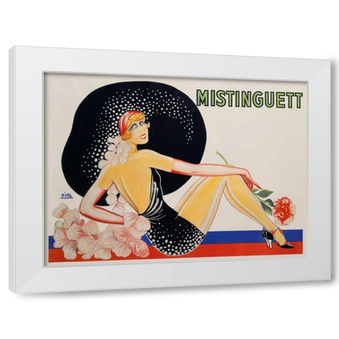 Mistinguett White Modern Wood Framed Art Print by Zig