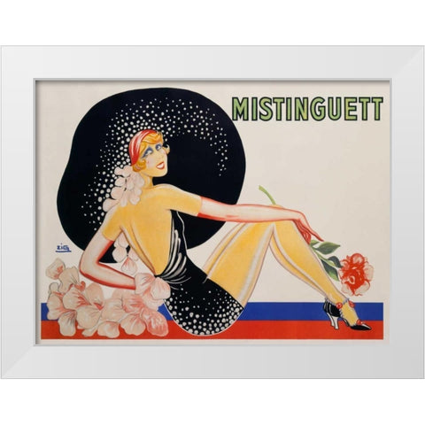 Mistinguett White Modern Wood Framed Art Print by Zig