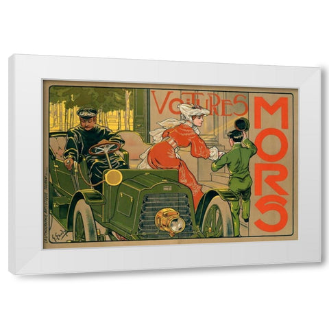 Voitures Mors White Modern Wood Framed Art Print by Gaudy, Georges