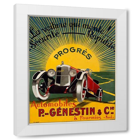 Automobiles P.-Genestin and Cie White Modern Wood Framed Art Print by Lecoq, H. J