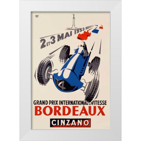 Grand Prix/Bordeaux White Modern Wood Framed Art Print by Roy