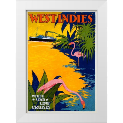 White Star Line/West Indies White Modern Wood Framed Art Print by Unknown