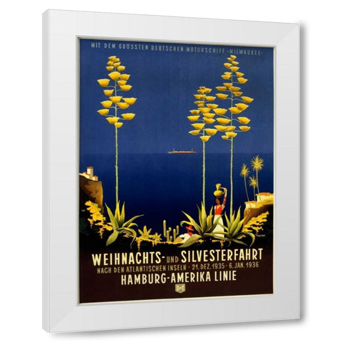 Hamburg-Amerika Linie White Modern Wood Framed Art Print by Anton, Ottomar