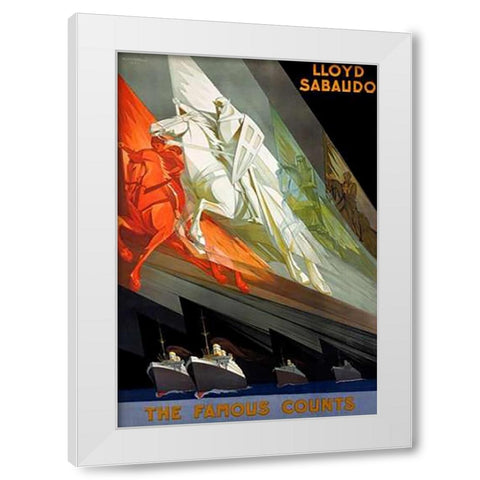 Lloyd Sabaudo/The Famous Counts White Modern Wood Framed Art Print by Riccobaldi, Giuseppe