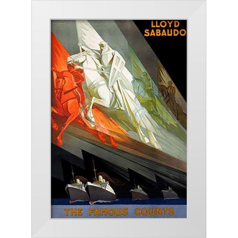Lloyd Sabaudo/The Famous Counts White Modern Wood Framed Art Print by Riccobaldi, Giuseppe