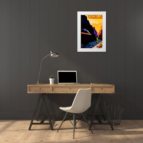 Visit Yugoslavia White Modern Wood Framed Art Print by Unknown