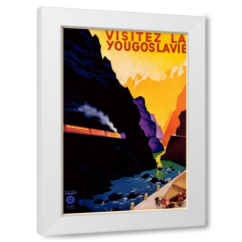 Visit Yugoslavia White Modern Wood Framed Art Print by Unknown
