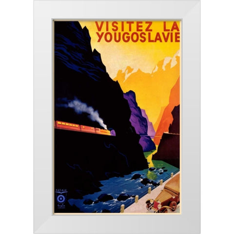 Visit Yugoslavia White Modern Wood Framed Art Print by Unknown
