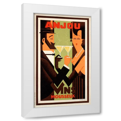 Anjou Vins White Modern Wood Framed Art Print by Amoro, H.