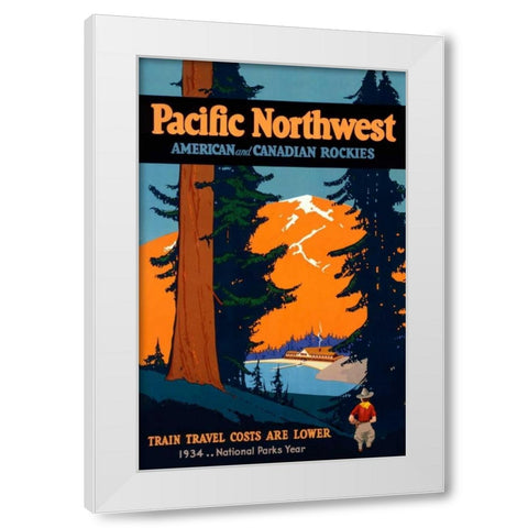 Pacific Northwest White Modern Wood Framed Art Print by Bryn, Oscar M.