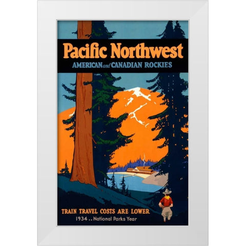 Pacific Northwest White Modern Wood Framed Art Print by Bryn, Oscar M.