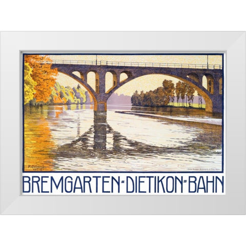 Bremgarten-Dietikon-Bahn White Modern Wood Framed Art Print by Colombi, Plinio