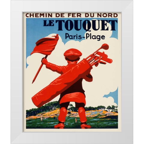 Le Touquet Paris-Plage White Modern Wood Framed Art Print by Courchinoux, Edouard