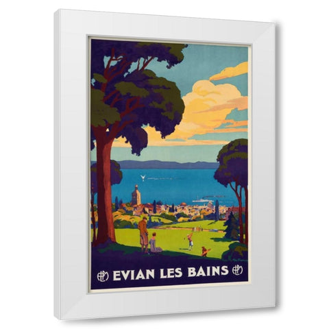 Evian les Bains White Modern Wood Framed Art Print by Francois, Geo