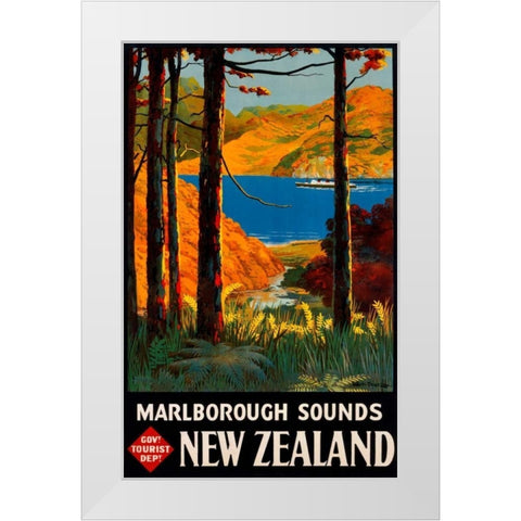 New Zealand White Modern Wood Framed Art Print by Mitchell, L.E.