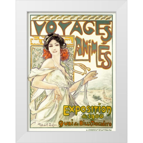 Voyages Animes White Modern Wood Framed Art Print by Salles, Robert