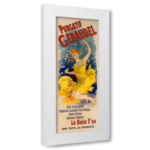 Purgatif Geraudel White Modern Wood Framed Art Print by Cheret, Jules