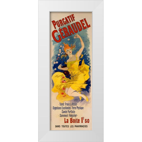 Purgatif Geraudel White Modern Wood Framed Art Print by Cheret, Jules