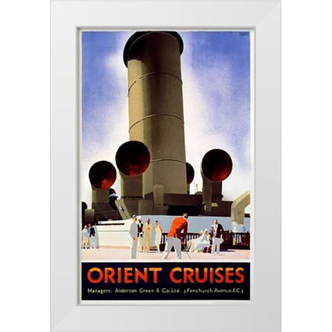 Orient Cruises White Modern Wood Framed Art Print by Johnson, Andrew