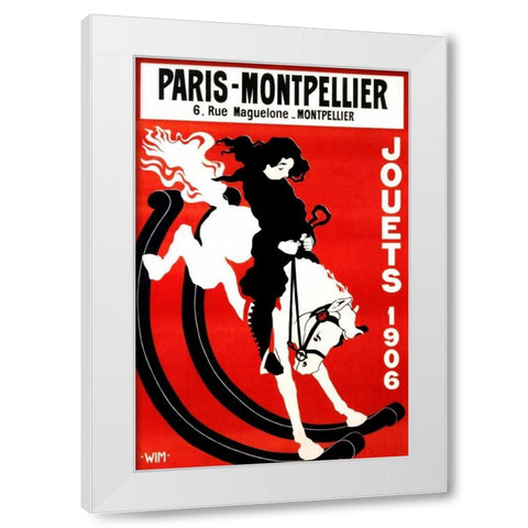 Paris-Montpellier White Modern Wood Framed Art Print by Wim