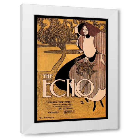 The Echo, 1895 White Modern Wood Framed Art Print by Bradley, William H.