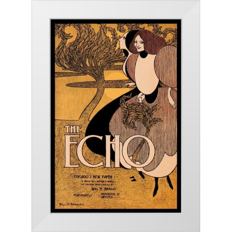 The Echo, 1895 White Modern Wood Framed Art Print by Bradley, William H.