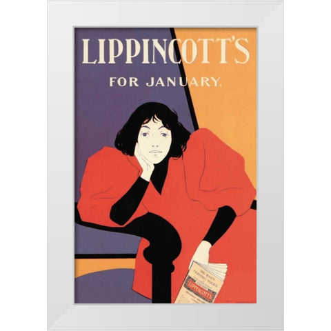 Lippincotts for January 1895, 1895 White Modern Wood Framed Art Print by Carqueville, William L.