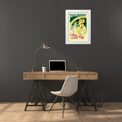 L Arc en Ciel: Folies-Bergere, 1893 White Modern Wood Framed Art Print by Cheret, Jules