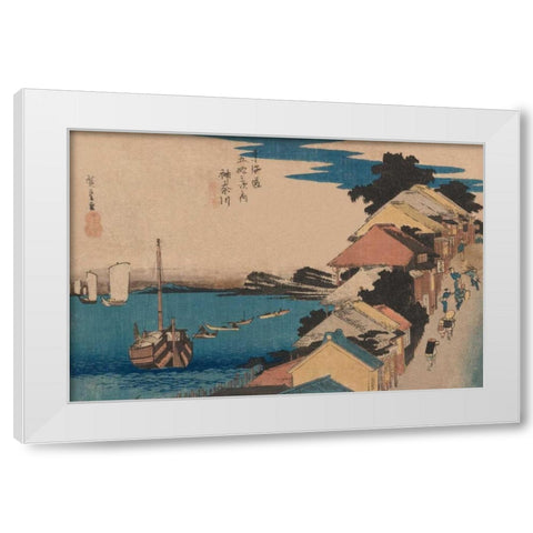 Kanagawa, 1836 White Modern Wood Framed Art Print by Hiroshige, Ando