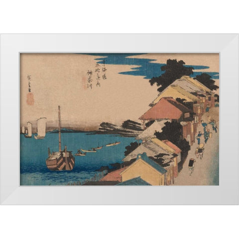 Kanagawa, 1836 White Modern Wood Framed Art Print by Hiroshige, Ando