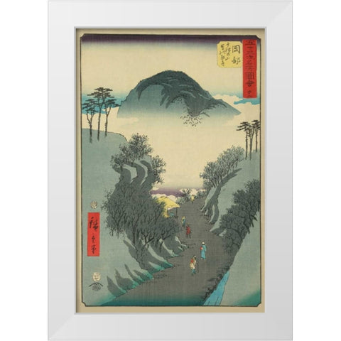 Okabe, 1855 White Modern Wood Framed Art Print by Hiroshige, Ando