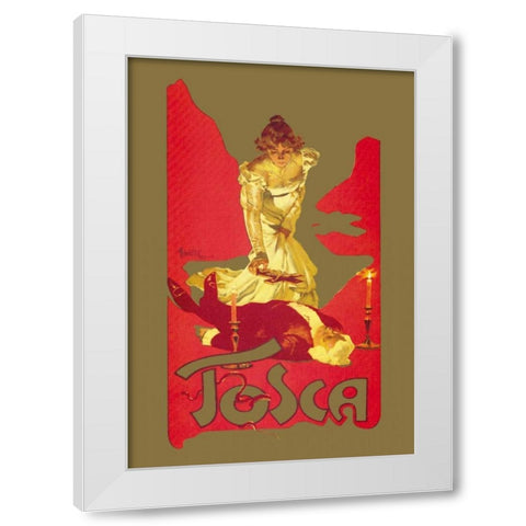 Tosca, 1899 White Modern Wood Framed Art Print by Hohenstein, Adolfo