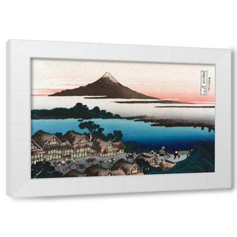Dawn at Isawa in Kai Province, 1830 White Modern Wood Framed Art Print by Hokusai