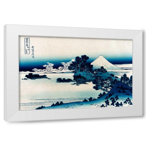 Schichiri Beach in Sagami Province, 1830 White Modern Wood Framed Art Print by Hokusai