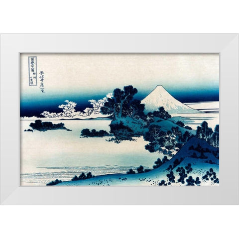 Schichiri Beach in Sagami Province, 1830 White Modern Wood Framed Art Print by Hokusai