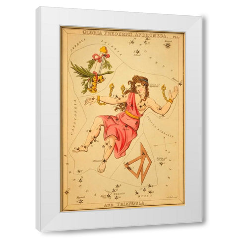 Gloria Frederici, Andromeda, and Triangula, 1825 White Modern Wood Framed Art Print by Aspin, Jehoshaphat