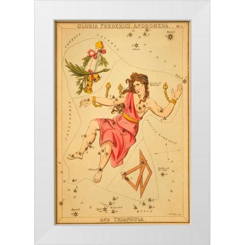 Gloria Frederici, Andromeda, and Triangula, 1825 White Modern Wood Framed Art Print by Aspin, Jehoshaphat