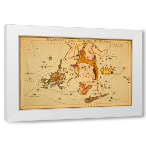 Hercules and Corona Borealis, 1825 White Modern Wood Framed Art Print by Aspin, Jehoshaphat