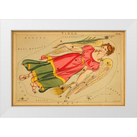Virgo, 1825 White Modern Wood Framed Art Print by Aspin, Jehoshaphat