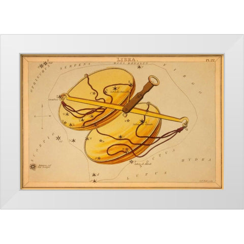 Libra, 1825 White Modern Wood Framed Art Print by Aspin, Jehoshaphat