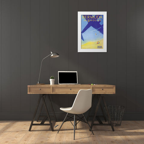 Bermuda in 5 Hours, 1937 White Modern Wood Framed Art Print by Lawler, Paul