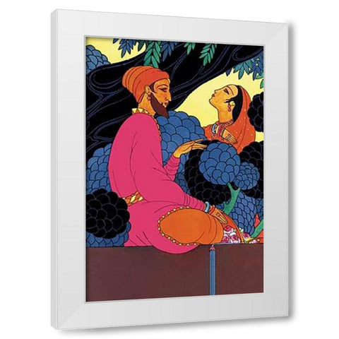 Persian Garden, 1925 White Modern Wood Framed Art Print by McIntosh, Frank