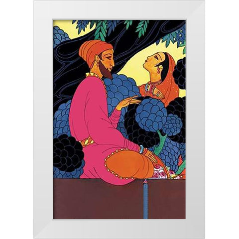 Persian Garden, 1925 White Modern Wood Framed Art Print by McIntosh, Frank