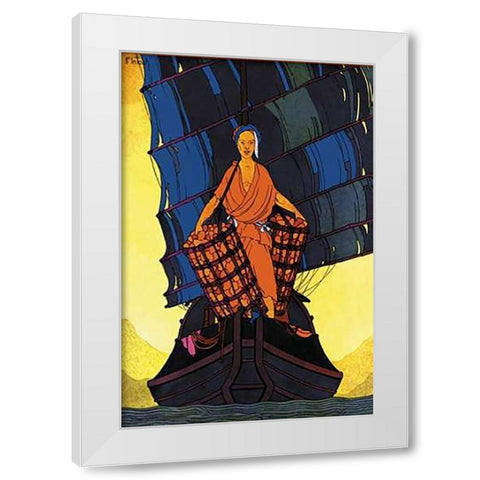 China-Cargoes, 1925 White Modern Wood Framed Art Print by McIntosh, Frank