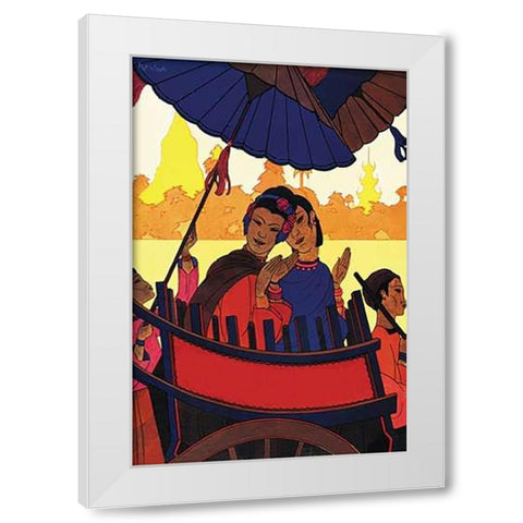 Burma-The Golden Landscape, 1925 White Modern Wood Framed Art Print by McIntosh, Frank