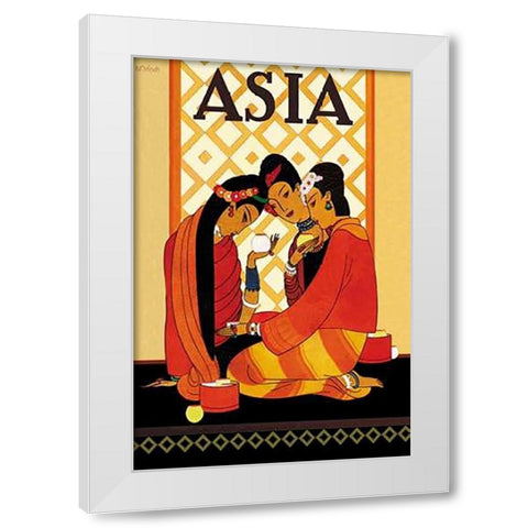 Burm Gossip with Title, 1926 White Modern Wood Framed Art Print by McIntosh, Frank